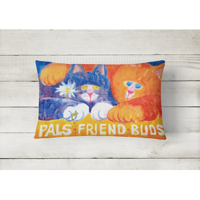 Cat Outdoor Reversible Throw Pillow