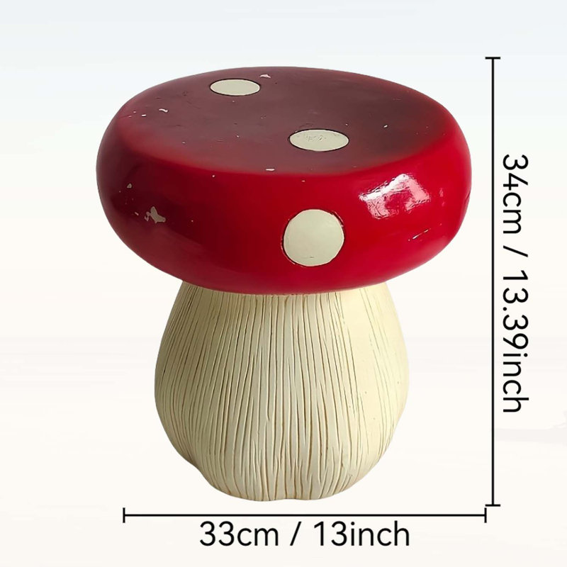 Table de bout Mushroom Model Statue, Red