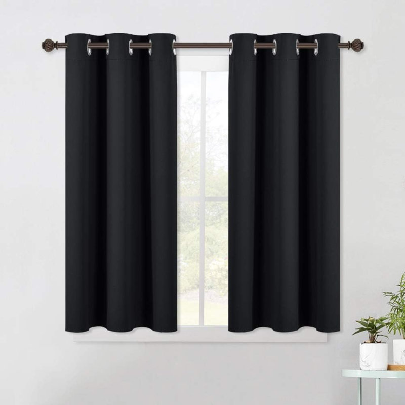 Blackout Curtain Pair, 42" W x 45" L, Black