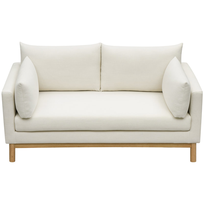 Causeuse Langham Lewellen, Tissu crème texturé en lin