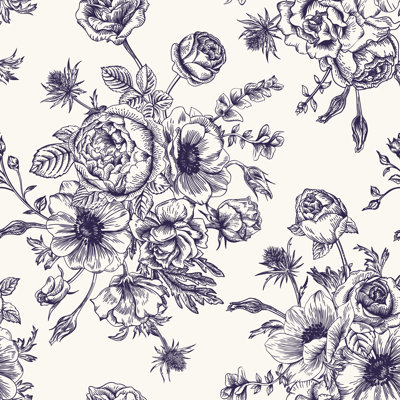 Seamless Floral Pattern by Nata_Slavetskaya - Wrapped Canvas Print