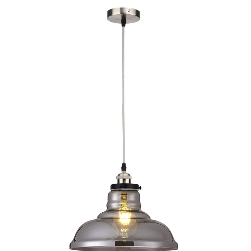 Sonny 1 - Light Dome Pendant, Brown Braided, Vintage Clear