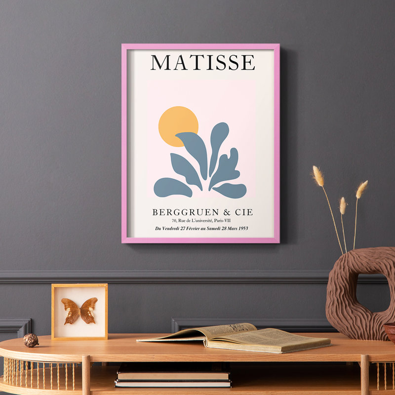 Matisse DV III, reproduction encadrée - bois massif, Rose, H 10 po x l 8 po