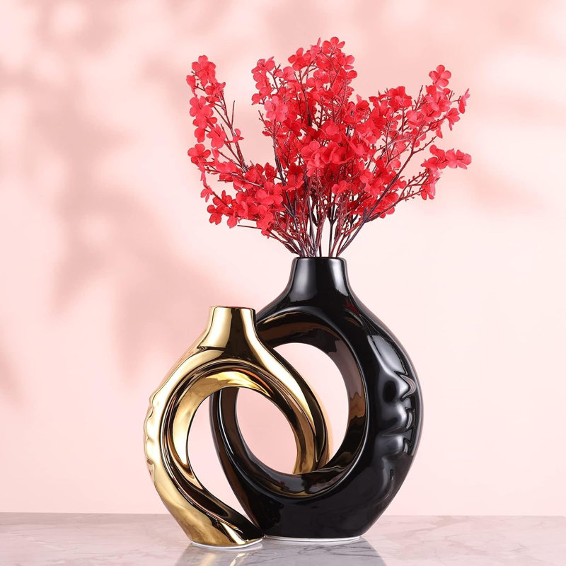 Ensemble de 2 vases en céramique Boho