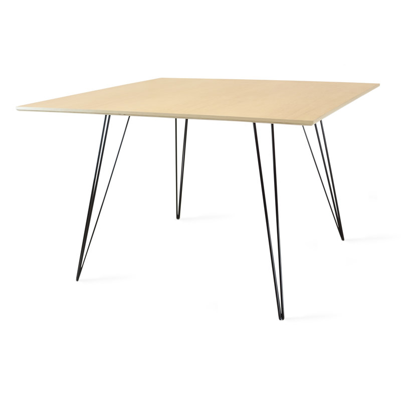 Table de salle à manger Williams, Noir, H 30 po x L 46 po x l 46 po, Naturel