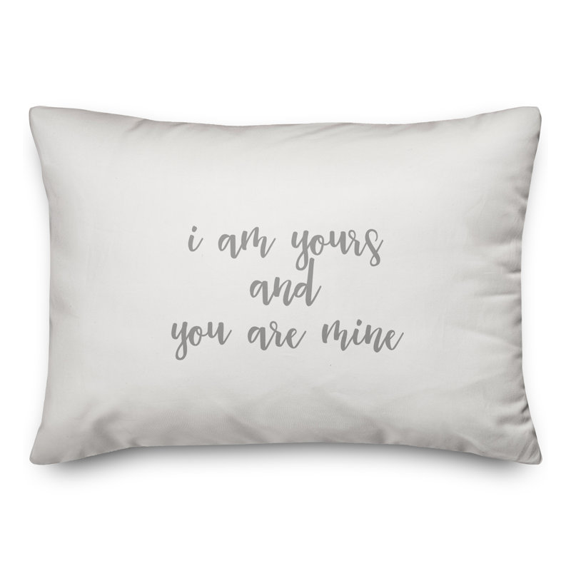  Coussin décoratif «I Am Yours And You Are Mine», Gris / blanc