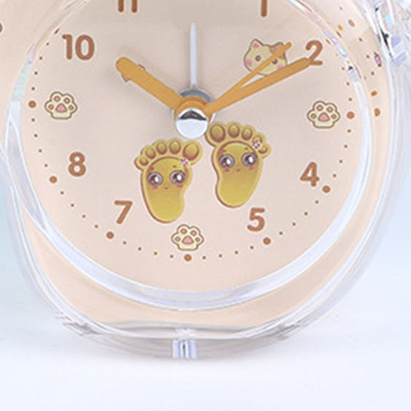 Réveil en forme de pied, motif de dessin animé mignon, cristal, couleur gelée, à faire soi-même, jaune, pour chambre d'enfant