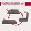 Sommier simple pliable avec sommier tapissier, polyester, structure en métal