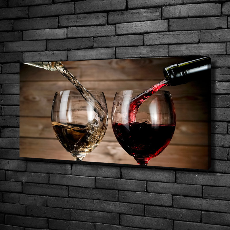 Two Glasses of Wine 1 Piece Wrapped Canvas Wall Art
