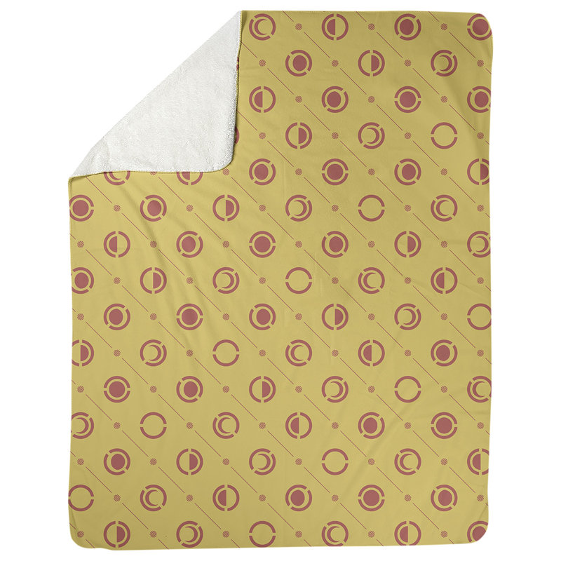 Couverture polaire moon phases, l 50 po x L 60 po, Doré / rouge