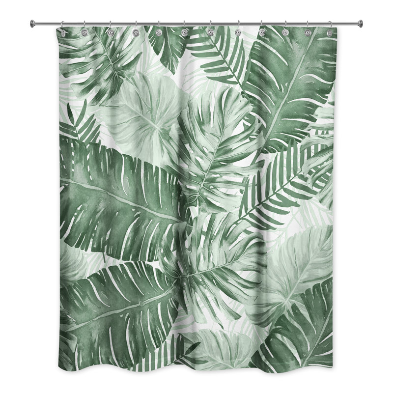 Floral Shower Curtain, Green