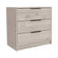 Commode 3 tiroirs, plateau supérieur - gris clair