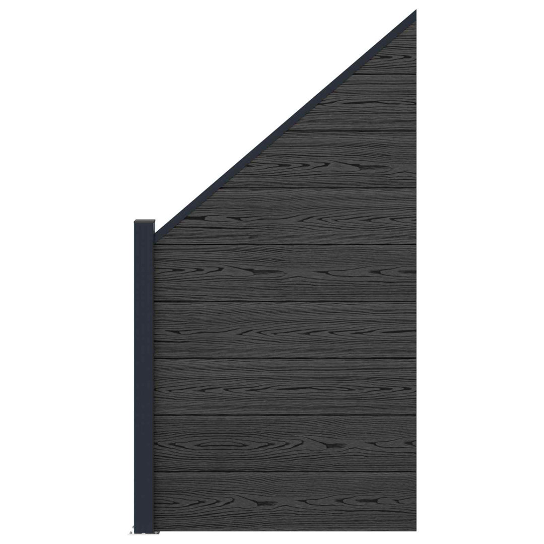 Vidaxl WPC Fence Set 10 Square+1 Slanted Barrier Panel Screen Privacy Screen