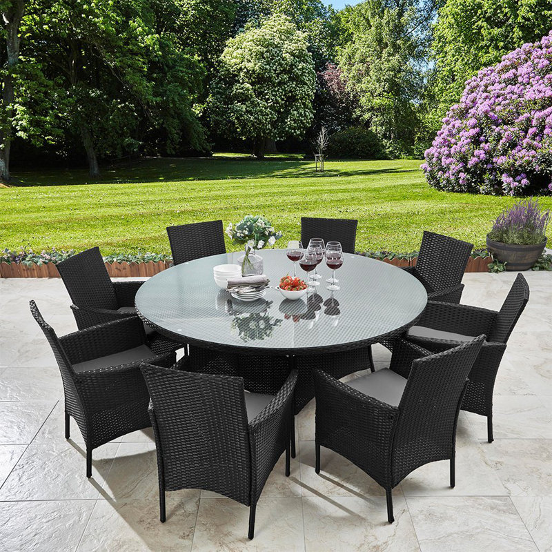Dubose Patio Dining Set with, Black