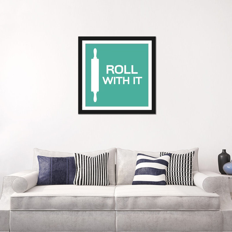 «Kitchen Roll with It», impression sur toile, Papier d'art encadré noir, Blanc, H 24 po x l 24 po x P 1 po