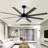 72 in. 8-Blade Black Low Profile Ceiling Fan with Integrated LED, Two-Toned Blades