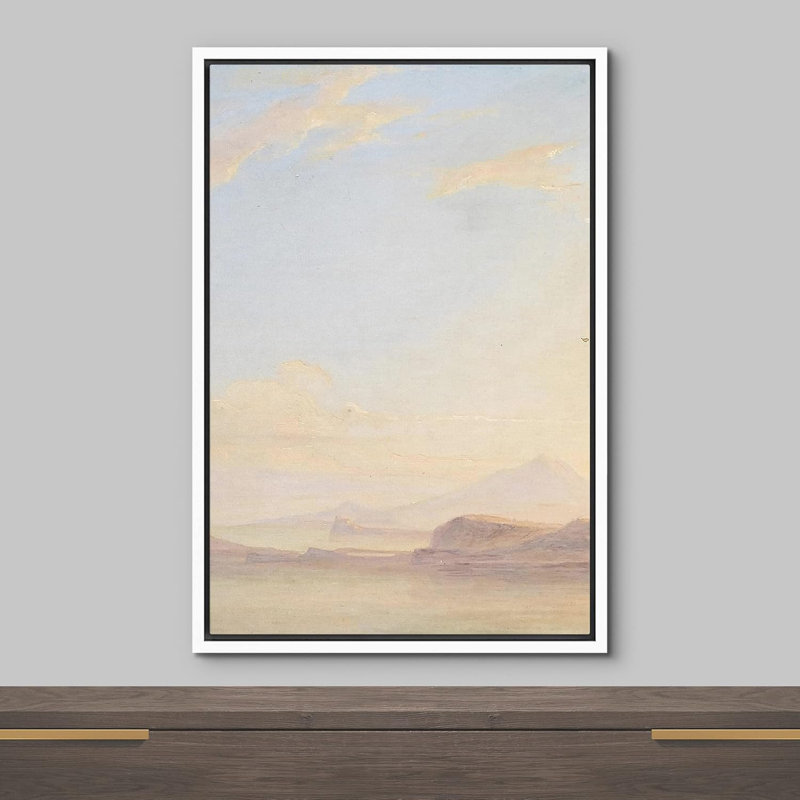 Nuage bleu ciel pastel nuageux chaîne de montagnes paysage naturel Art moderne décor minimaliste rustique, H 24 po x l 16 po