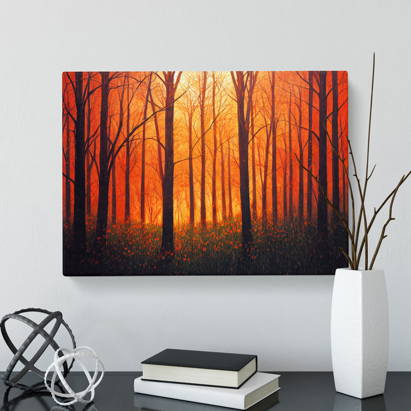 Autumn Forest at Sunset Vol.2 - Wrapped Canvas, 40cm H x 60cm W x 3cm D