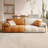 Orange + White 100% Polyester Modular Sofa cushion couch-109325746-109325752