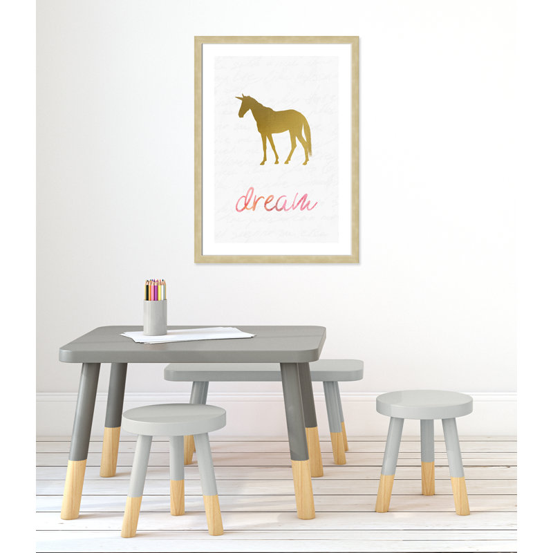 Unicorn Dreaming Fantasy & Sci-Fi Framed Art, 36.5" H x 26.5" W x 0.625" D