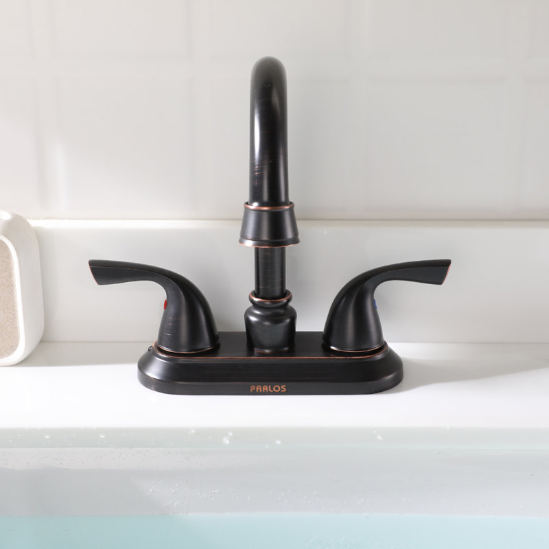 Centerset 2-handle Bathroom Faucet with Drain Assembly, Oil Rubbed Bronze