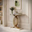 Console décorative, mobilier d'entrée haut de gamme avec pieds en métal entrelacés,