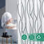 Très long rideau de douche en tissu texturé - conception moderne en lin rayé, qualité hôtelière luxueuse, lavable à la machine, convient aux baignoires et douches standard