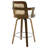 26.77" Upholstered Cane Back Counter & Bar Stool With Armrest-2129382408