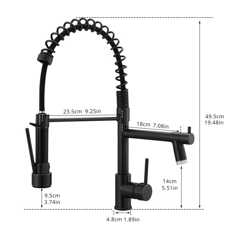 Led Pull Down Kitchen Faucet, Oil-Rubbed Bronze, Single Handle, Efficient Water Usage Bronze Color, Versatile Use