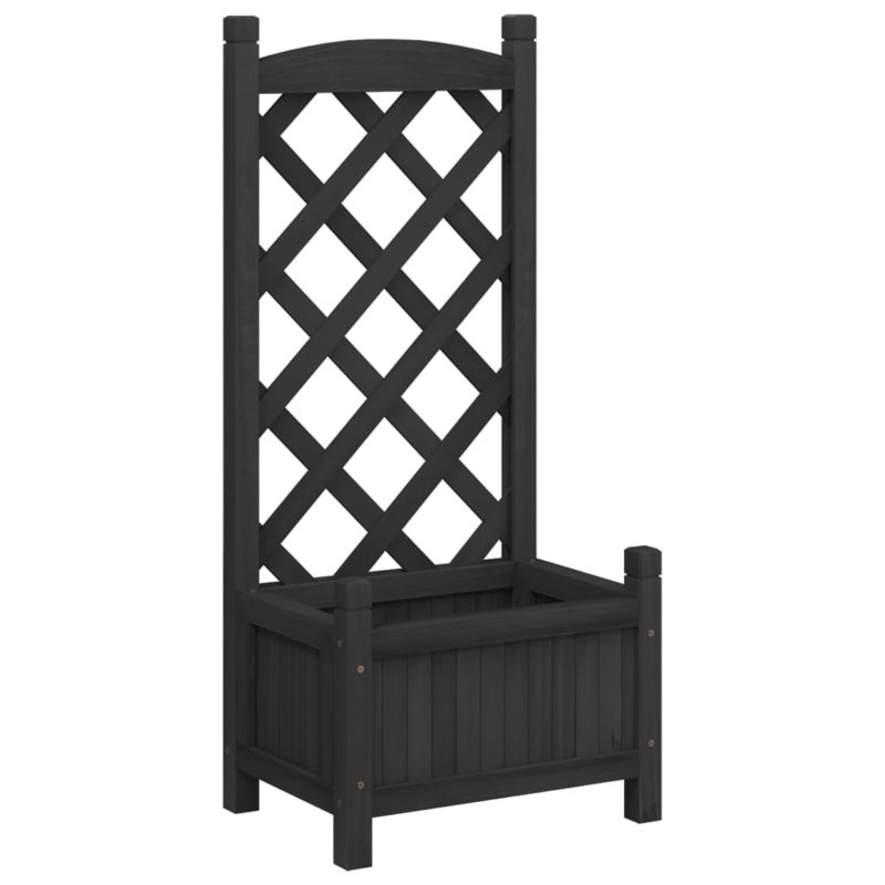 Lahiri Wood Pot Planter, Black, 35.4" H x 15.7" W x 11.8" D