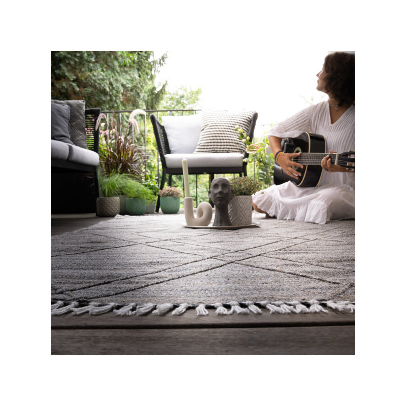 Dakar Uni Hand Woven Area Rug, Anthracite, Rectangle 160 x 230cm
