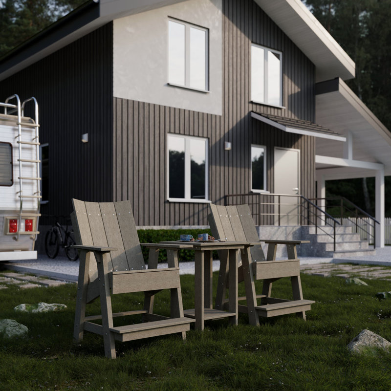 Chaise haute Adirondack contemporaine, Bois patiné