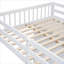 Cadre de lit avec rangement double au-dessus d'un lit simple en bois massif blanc pur avec tiroirs intégrés et garde-robe pour les petites chambres partagées