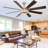 72" Modern Gold Ceiling Fan with LED Light Kit & Remote, 6-Speed Quiet DC Motor, 3-Color Temperature, Reversible for Large Rooms-662703387