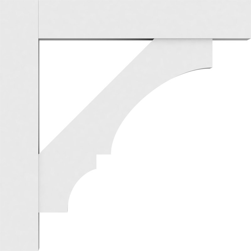 5"W x 36"D x 36"H Standard Balboa Architectural Grade PVC Bracket With Block Ends, 36" H x 5" W x 36" D