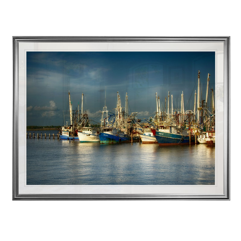 « crevettes i », reproduction d’impression, H 30 po x l 45 po x P 1,5 po, Cadre argenté