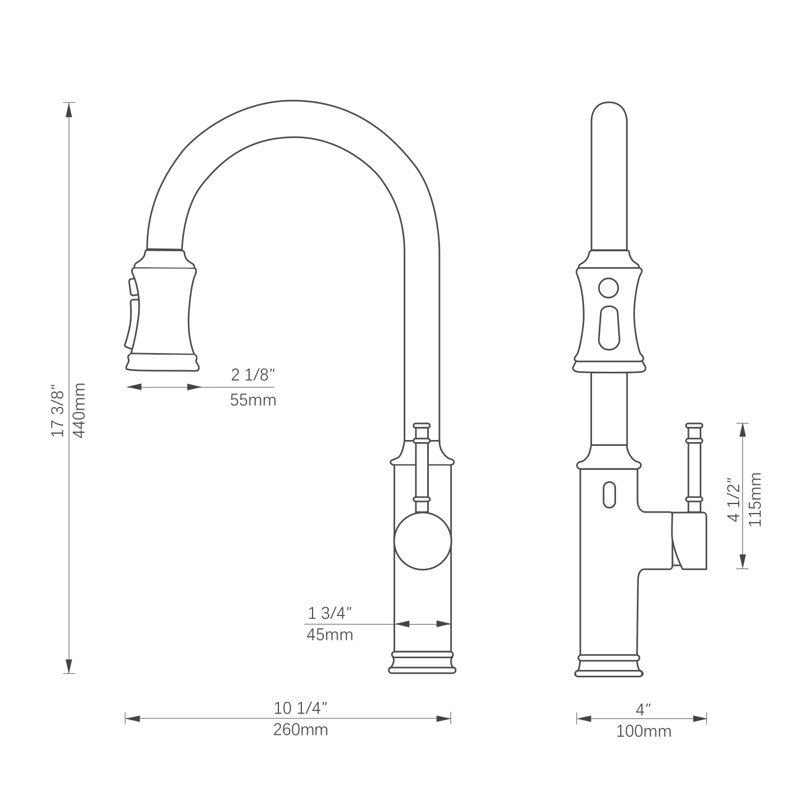 Robinet sans contact avec pulvérisateur rétractable, robinet à capteur de mouvement à un trou pour évier de cuisine, Lefton KF2210