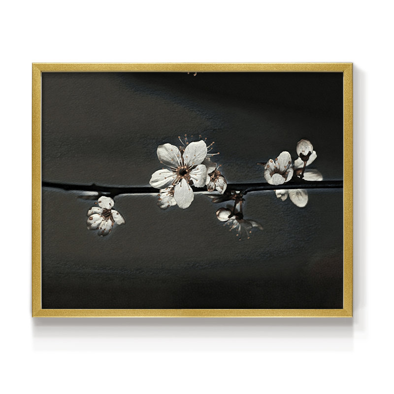 Motif floral rétro - LXI - reproduction encadrée, H 8 po x l 10 po