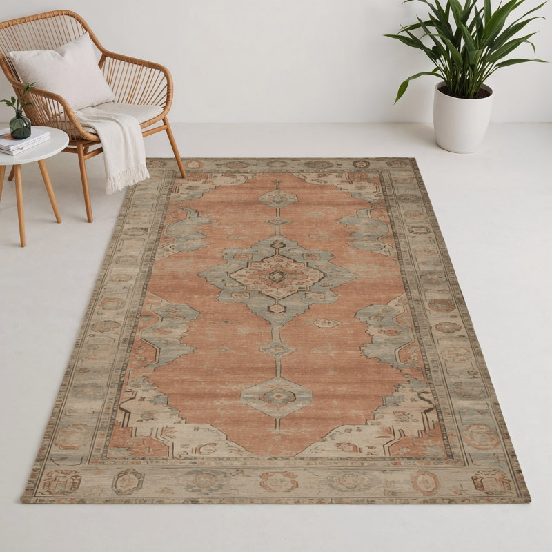 Tapis intérieur et extérieur brun Overdyed, Rectangle 5 pi x 7 pi