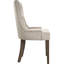 2 chaises latérales à dossier beige, ensemble de salle à manger classique, pieds en bois d'hévéa, rembourrage en mousse, rectangulaire, touche de couleur chêne vieilli, finition en bois