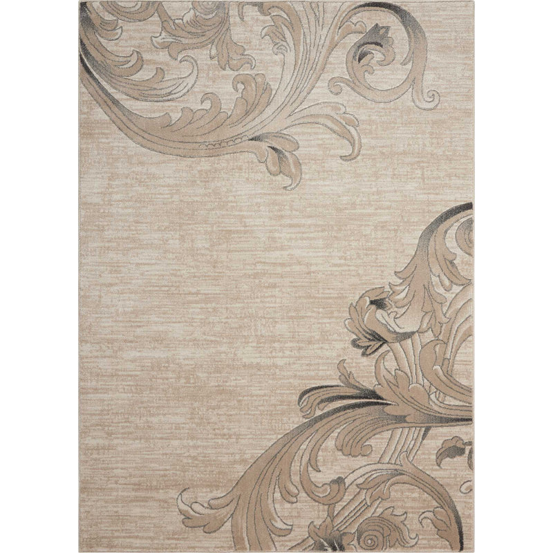 Wymond Damask Indoor Rug, Rectangle 5'3" x 7'3"