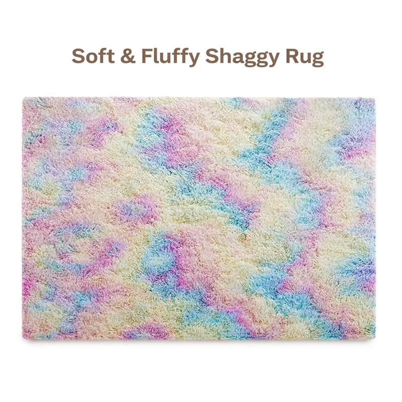 Aspire Homeware Rainbow Shaggy Area Rug Soft Plush Indoor Carpet, Rectangle 160cm Width X 230cm Length