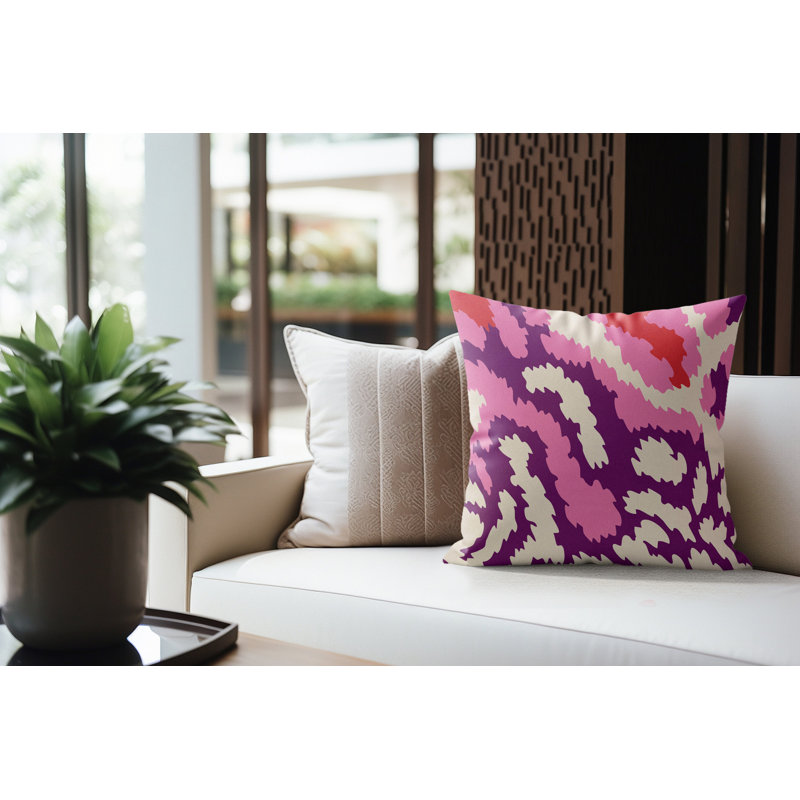 Coussin intérieur en faux suède Misio, 16 po x 16 po, Lueur d'orchidée