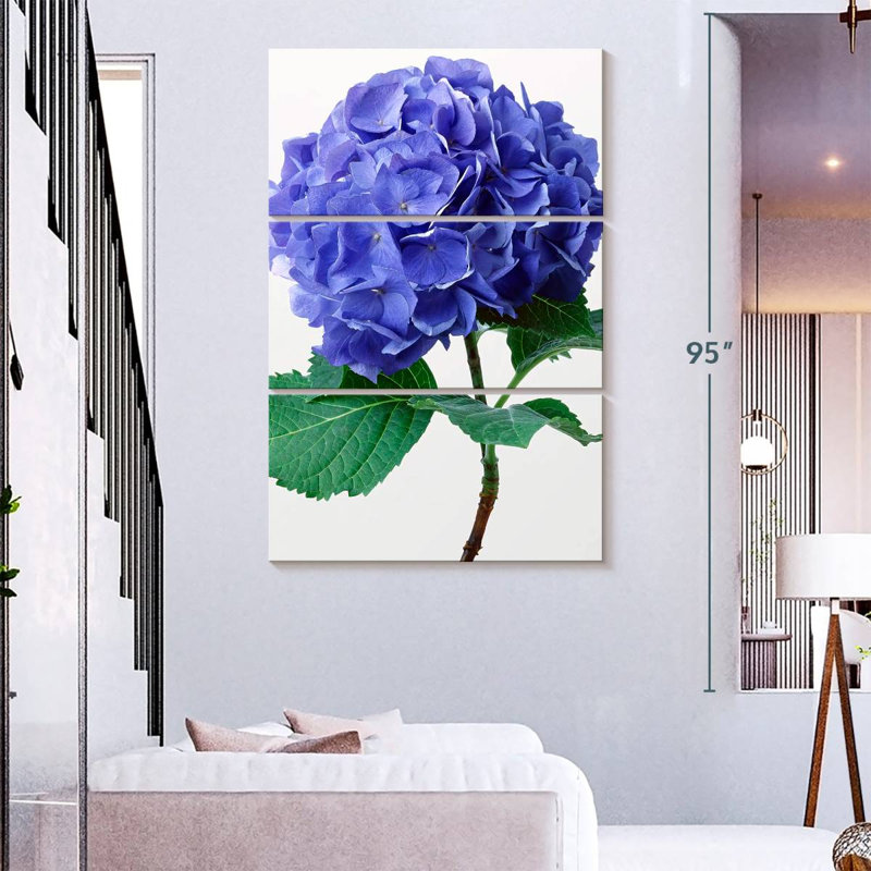 Harnek Blue Hydrangea Flowers, 74" H x 48" W