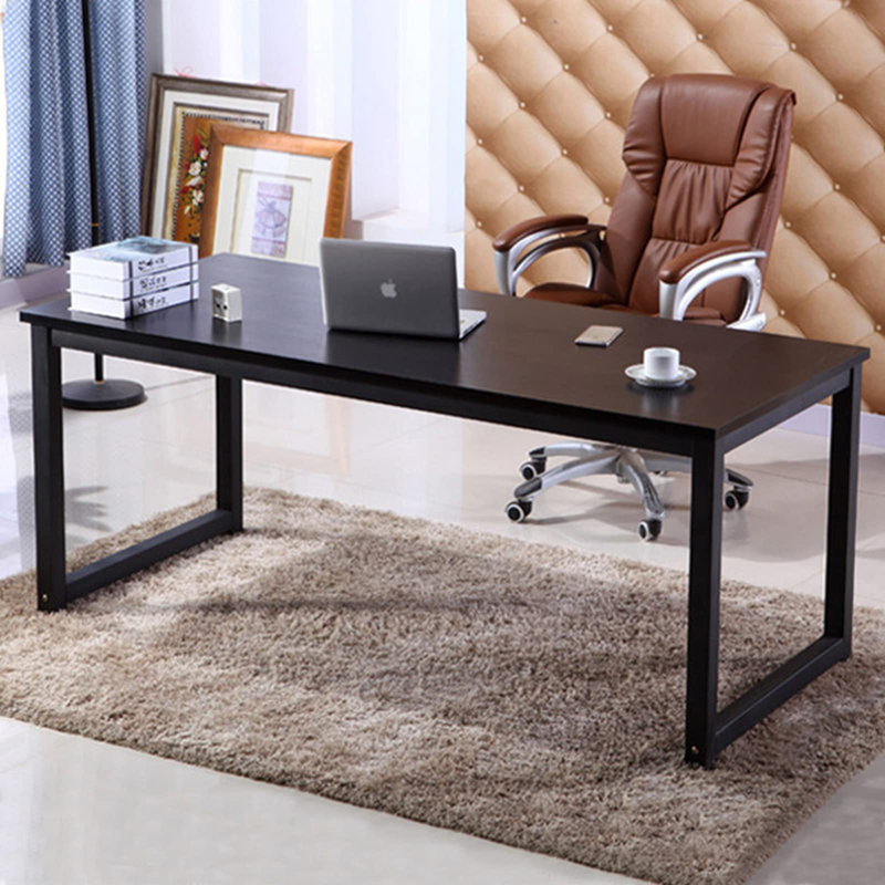 Computer Desk 63 Inch Large Office Desk Writing Study Table For Home Office Desk Workstation Wide Metal Sturdy Frame Thicker Steel Legs, Black