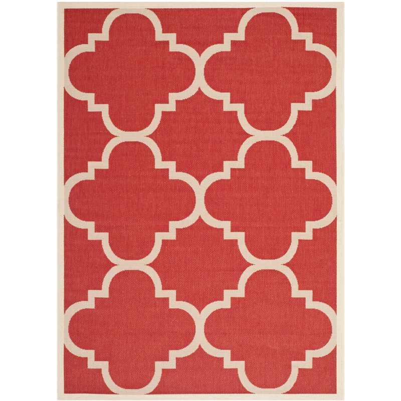 Tapis d'intérieur / extérieur à motif géométrique Herefordshire Performance, Rectangle 2 pi 7 po x 5 pi