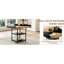 Table de salle à manger moderne, diamètre de 47,3 pouces, rangement double couche, bureau de rangement assorti en bois et noir, noir