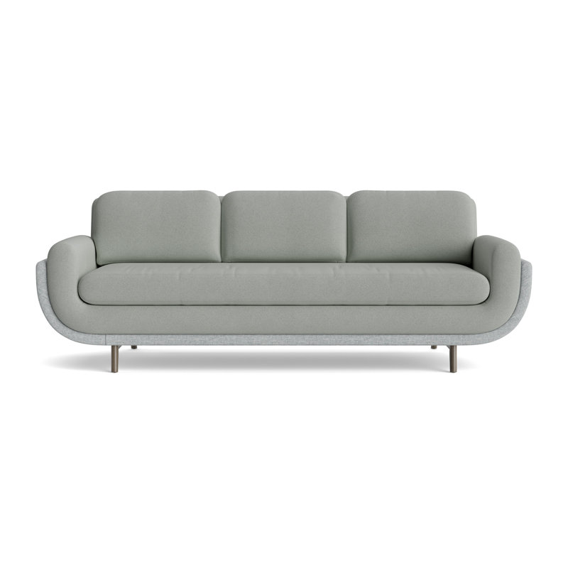 Regatta 100 Sofa, Boucle-Mineral Green/Textured Slub Weave-Sky Blue, Driftwood