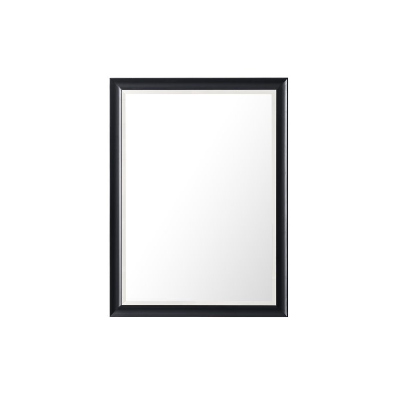 Glenbrooke Solid Wood Beveled Wall Mirror, Black Onyx, 40" x 30"
