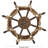 Wood Handmade Ship Wheel Brown Wall Decor with Rope and Shell Accents